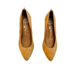 Jeffrey Campbell Nude Suede Spiked Accent Pointy Toe Heels Size 6.5